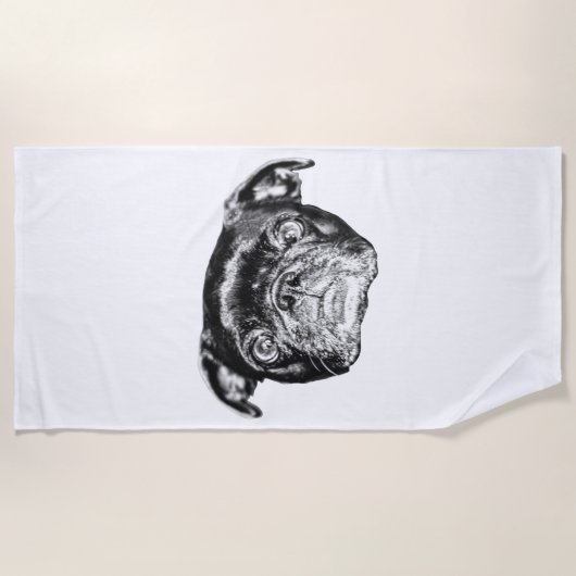 Winter Pug Zwem Wrap Strandlaken (Voorkant)