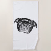 Winter Pug Zwem Wrap Strandlaken (Voorkant)