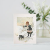 Winter Puppy op Thin Ice Briefkaart (Staand voorkant)