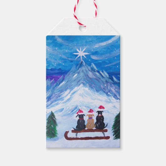 Winter Puppy Pals Cadeaulabel (Voorkant)