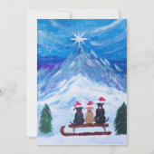 Winter Puppy Pals Feestdagenkaart (Voorkant)