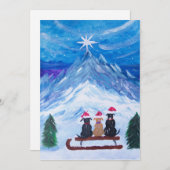 Winter Puppy Pals Feestdagenkaart (Voorkant / Achterkant)