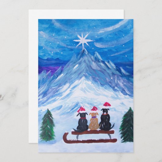 Winter Puppy Pals Feestdagenkaart (Voorkant / Achterkant)