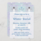 Winter Quilt Party Invitation Kaart (Voorkant / Achterkant)