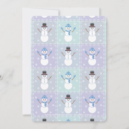 Winter Quilt Party Invitation Kaart (Achterkant)