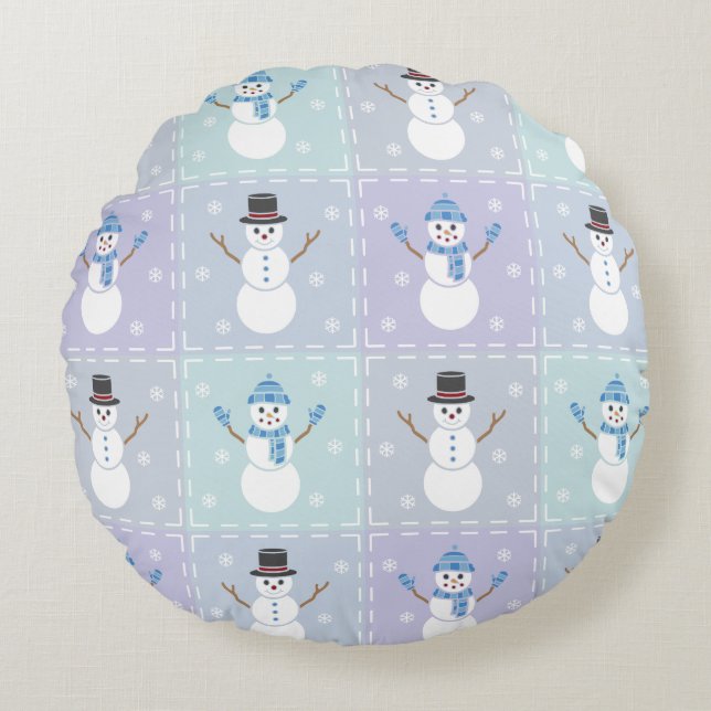 Winter Quilt Rond Kussen (Voorkant)