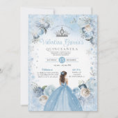 Winter Quinceañera Snowflakes Dusty Blue Crown Kaart (Voorkant)
