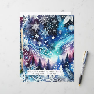 Winter Quote Blauw scrapbook papier