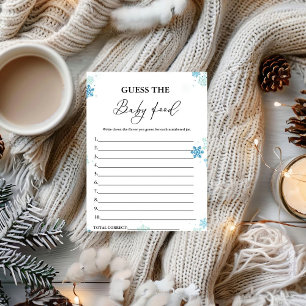 Winter Raad De Baby Food Baby shower Game Kaart