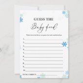 Winter Raad De Baby Food Baby shower Game Kaart (Voorkant)