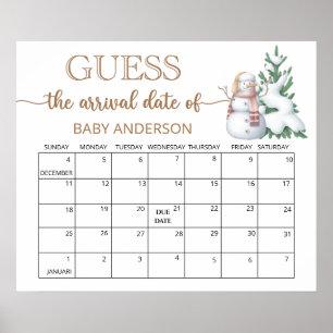 Winter Raad de Verwachte Datum kalender Poster