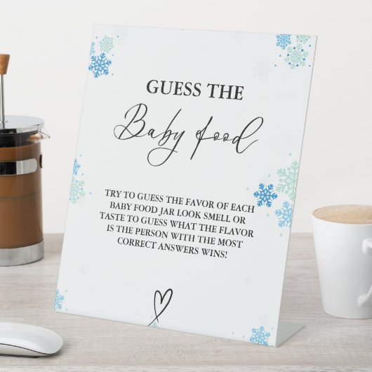 Winter Raad het Baby Food Baby shower spel Reclamebord Met Voetstuk (Insitu)