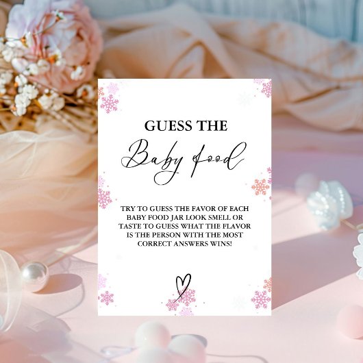 Winter Raad het Baby Food Baby shower spel Reclamebord Met Voetstuk