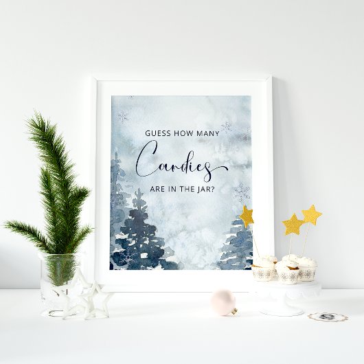 Winter Raad hoeveel Snoepjes Poster