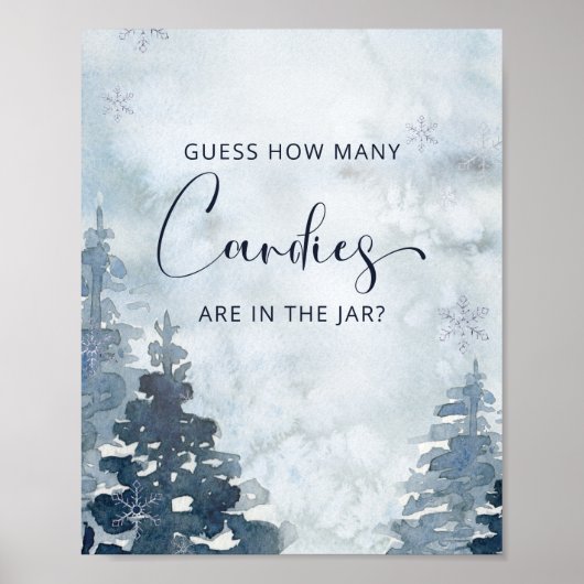 Winter Raad hoeveel Snoepjes Poster (Voorkant)