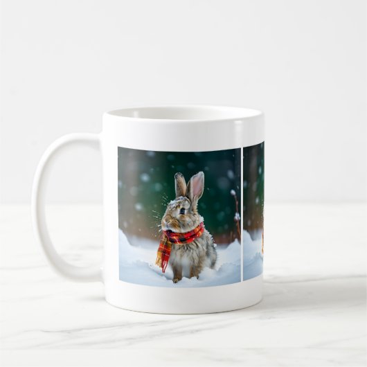 Winter Rabbit Coffee Mok (Links)