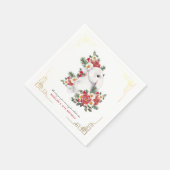 Winter Rabbit Floral | Partij voor de verjaardag Servet (Hoek)