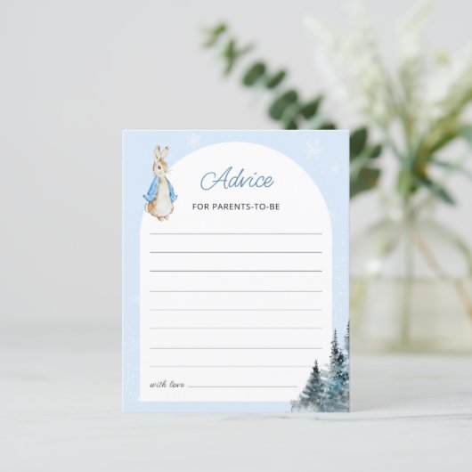 Winter Rabbit Parents-to-be Arch Advies Kaart (Staand voorkant)