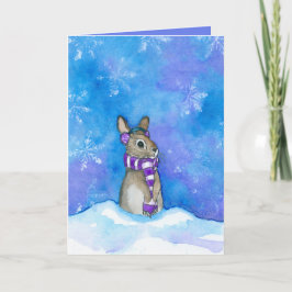 Winter Rabbit Snowflakes beroemd gemaakt door Bihr Feestdagen Kaart