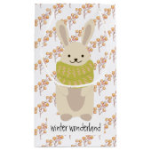 Winter Rabbit With His Striped Scarf Klein Cadeauzakje (Achterkant)