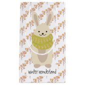 Winter Rabbit With His Striped Scarf Klein Cadeauzakje (Voorkant)