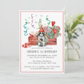 Winter Raccoons | Uitnodiging Woodland Party (Staand voorkant)