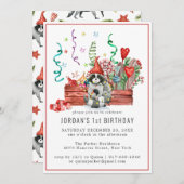 Winter Raccoons | Uitnodiging Woodland Party (Voorkant / Achterkant)