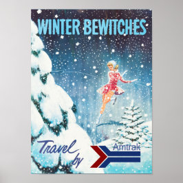 Winter Railroad Travel Poster