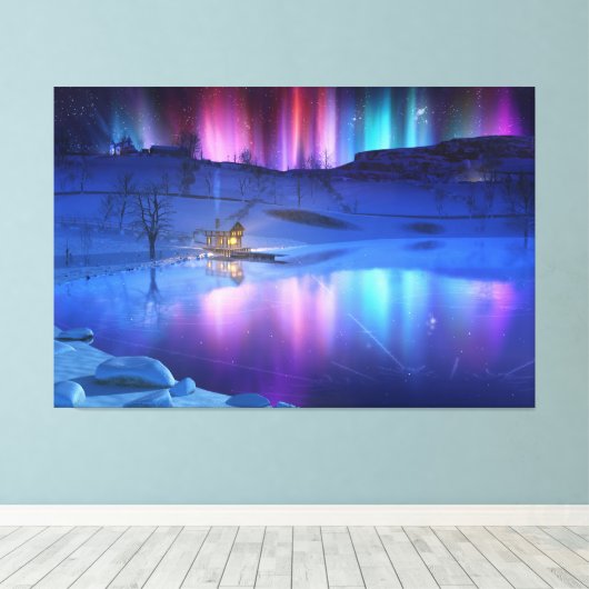 Winter Rainbow Canvas afdrukken (Insitu (Houten vloer))