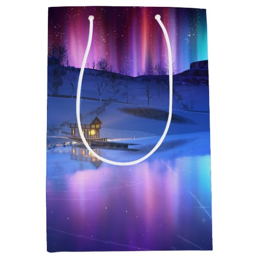 Winter Rainbow Gift Bag Medium Cadeauzakje (Voorkant)