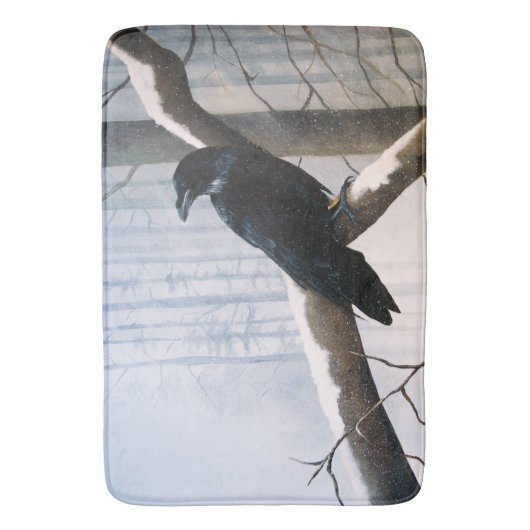 Winter Raven Badmat (Voorkant Verticaal)