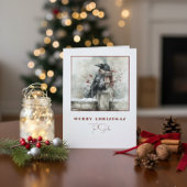 Winter Raven Crow Christmas Card with Cozy Scarf Feestdagen Kaart