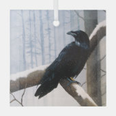 Winter Raven Forest Glas Ornament (Voorkant)