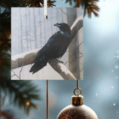 Winter Raven Forest Glas Ornament