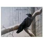 Winter Raven Forest Snijplank (Voorkant)