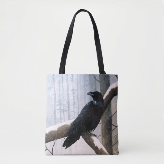 Winter Raven Forest Tote Bag (Voorkant)