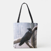 Winter Raven Forest Tote Bag (Achterkant)
