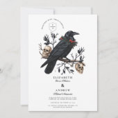 Winter Raven Gothic Wedding Kaart (Voorkant)