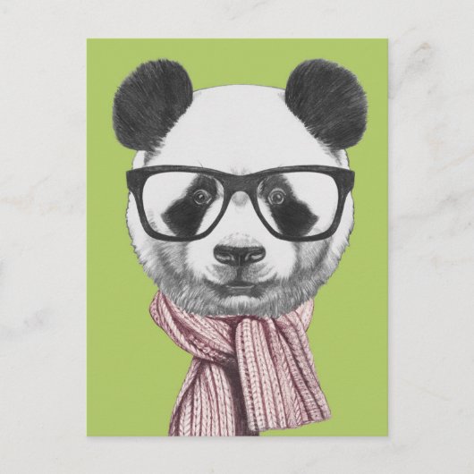 Winter Ready Panda Beer Briefkaart (Voorkant)