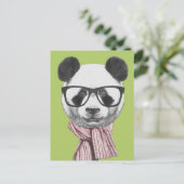 Winter Ready Panda Beer Briefkaart (Staand voorkant)