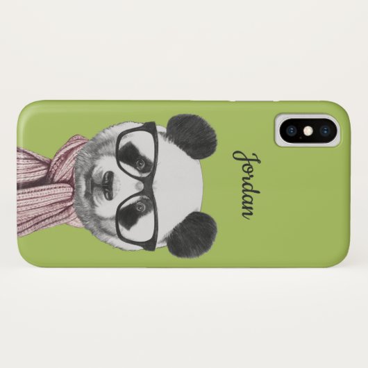 Winter Ready Panda Beer | Jouw namen toevoegen Case-Mate iPhone Case (Achterkant (horizontaal))