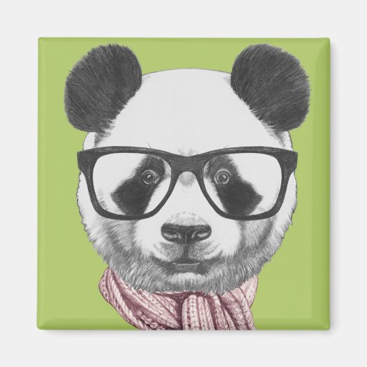 Winter Ready Panda Beer Magneet (Voorkant)