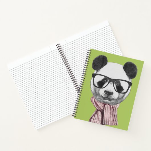 Winter Ready Panda Beer Notitieboek (Binnen)