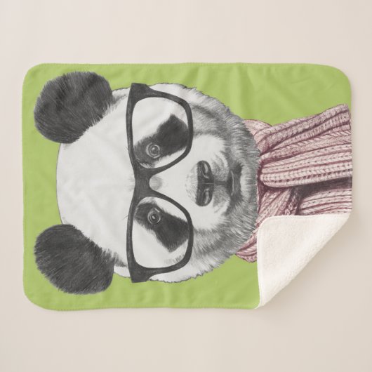 Winter Ready Panda Beer Sherpa Deken (Voorkant (horizontaal))