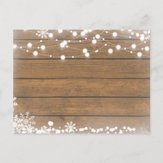 Winter Receptie Trouwbehuizing kaarten (Achterkant)