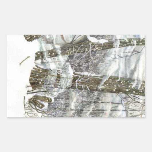 Winter Rechthoekige Sticker (Voorkant)