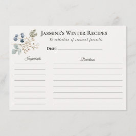 Winter Recipe Card – Kitchen Stationery Aankondiging