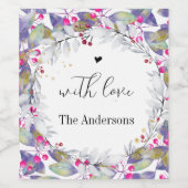 Winter Red Berries Familienaam Kerstmis Wijn Etiket (Enkel label)