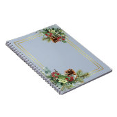 Winter Red Berries Pine Cones Wedding Notitieboek (Rechterzijde)