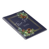 Winter Red Berries Pine Cones Wedding Notitieboek (Rechterzijde)